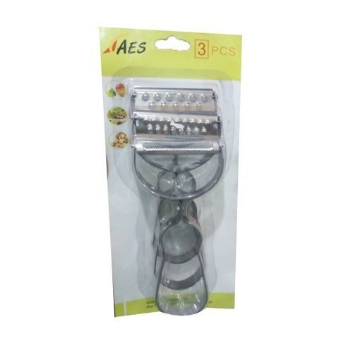 3 Peelers For Slicing Peeling Cutting Food And Vegetables-Silver