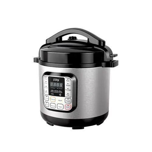 6 Liters Electric Pressure Cooker-Silver/Black