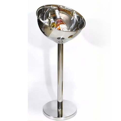 Outdoor Floor 12L Beer Champagne Wine Ice Bucket With Holder For Party- Silver.