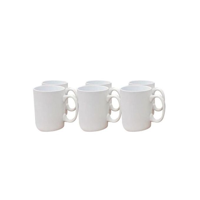 6 Pieces Set Of Big Tea Cups-White