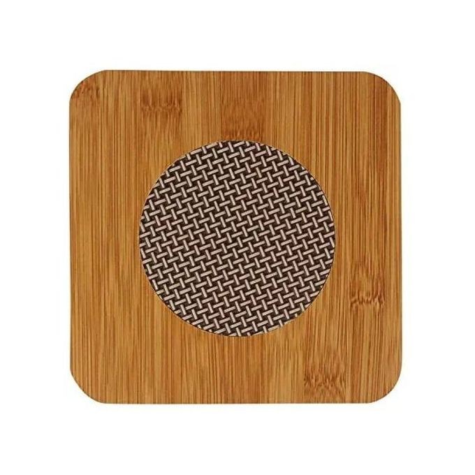 Insulated Square Bamboo Heat Pad For Resting Hot Saucepans - Brown