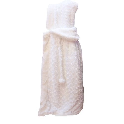 Baby Shawl Receiver Blanket  - White