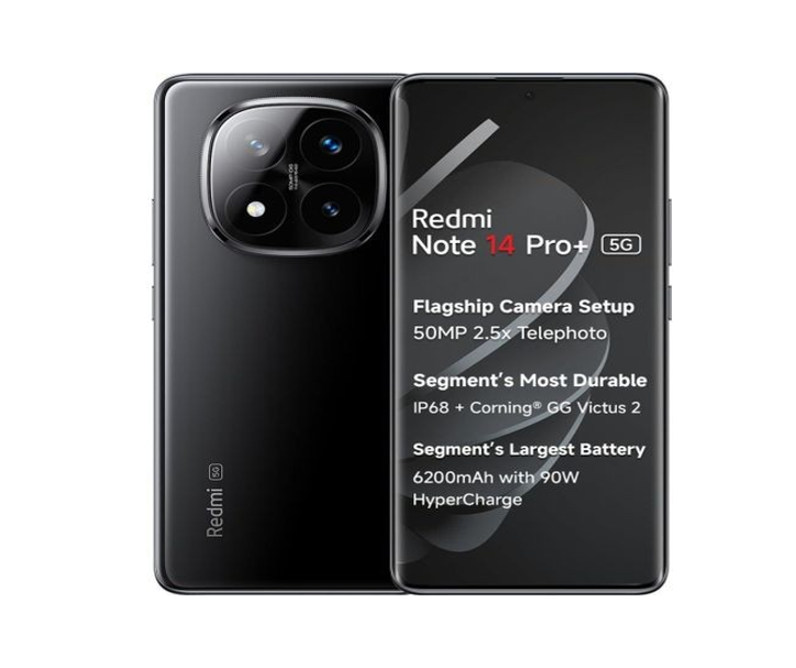 Redmi Note 14 Pro+ 5G 6.67" 8GB RAM 256GB ROM 50MP 6200mAh -  Black