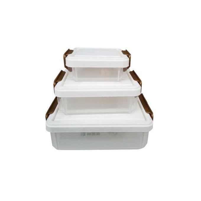Adorable 3 Pieces Plastic Containers For Storage-Transparent