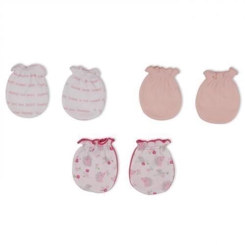 3 Pairs Of Baby Hand Gloves Mittens - Pink