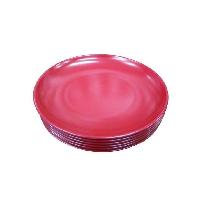 6 Pieces Melamine Dinner Plates -Red
