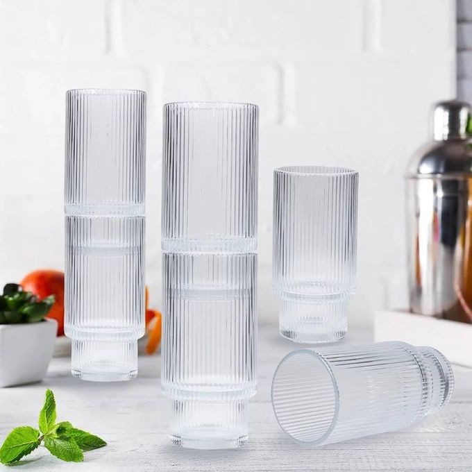 6 Pieces Set Of Clear Wine Glasses