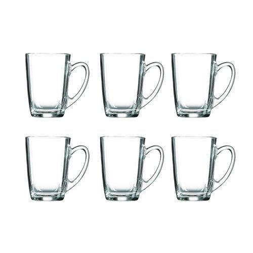 6 Pieces Of Glass Tea Coffee Mug Cups-Colourless.