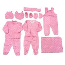 11Pc Baby Girl Newborn Clothing Set - Pink