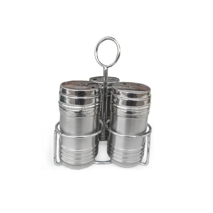 3 Pieces, Stainless Steel Spice Shakers - Silver