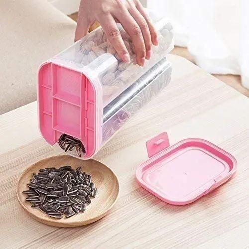 2 Section Transparent Storage Container-Pink.
