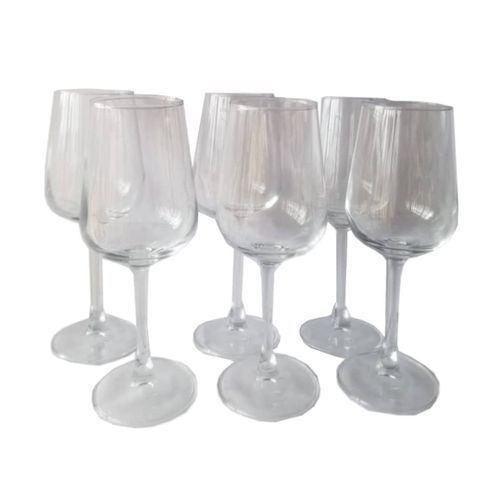 6 Pieces Set Of Wine Glasses - Transparent