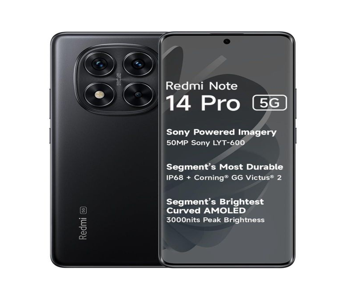 REDMI Note 14 Pro 5G 6.67" 8GB RAM 256GB ROM 50MP 5500mAh - Black