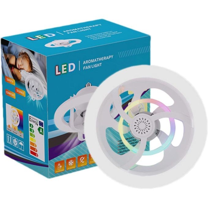 Socket Fan Light, Low Profile Ceiling Fans Light, Small Ceiling Fan with Light and Remote, 360° Rotating LED Ceiling Fan for Bedroom,Living Room,Dining Room - Multicolor