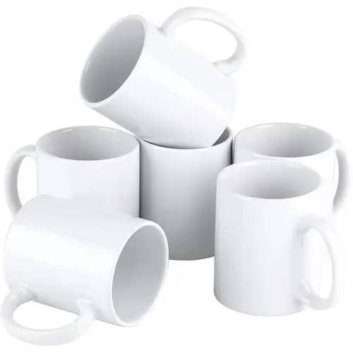 Luminarc 6 Pieces Set Of Ceramic Tea Coffee Cups -White
