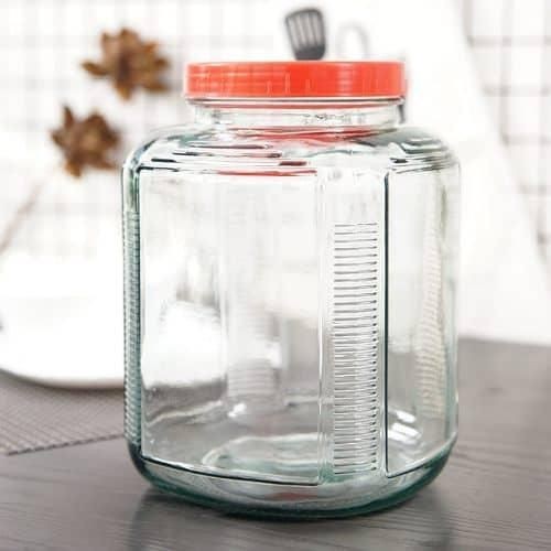 4.5L Square Glass Cereal Cookies Storage Jar Container Bottle Tin- Clear