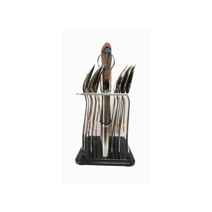 Cutlery Holder For Storage/Sold Without Flatware-Silver/Black