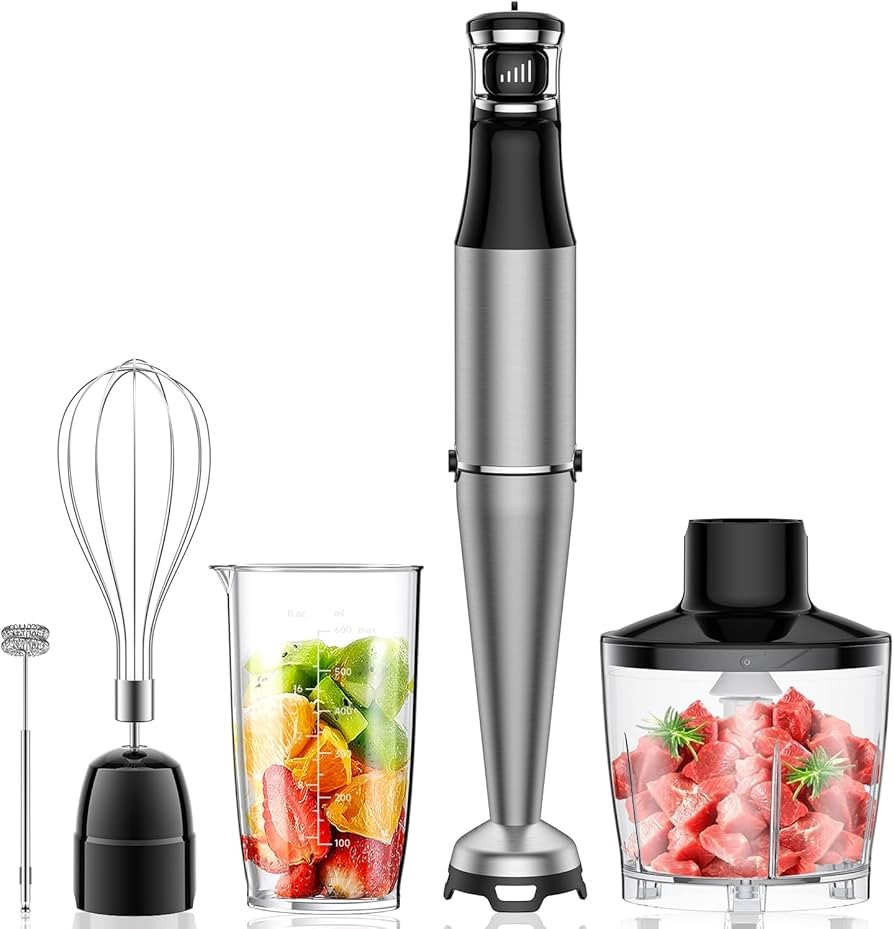 5 In 1 Hand blender With Dough Mixers And Vegetable Cutter-Silver Black