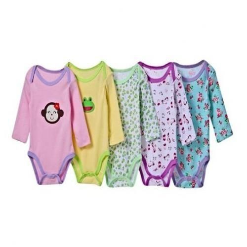 5 Pack Long Sleeve Bodysuits - Multiple Designs
