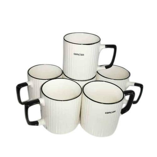 6 Piece Cream Coffee Tea Mugs Cups- Cream