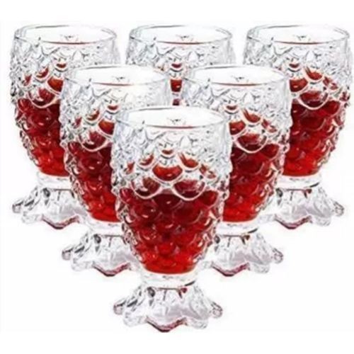 Elegant 6 Pieces Glasses For Water And Juice-Transparent