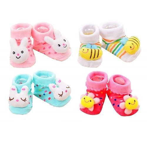 4 Pack Of Baby Socks Shoes Booties - Multiple Designs