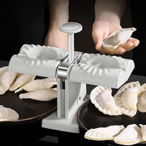 Double Head Automatic Dumpling Maker Mould Machine (Silver)