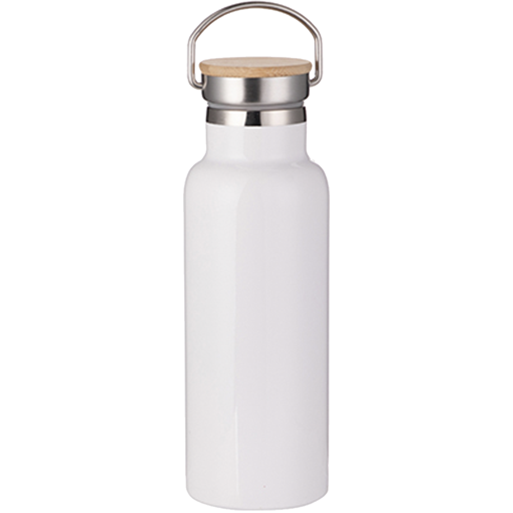 Breakable 0.95 Liters Thermal Flask With Unique Design-White/Gold