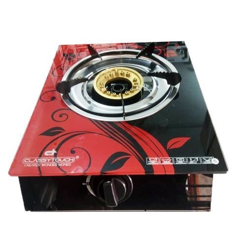 Gas Stove With Glass Top And One Burners/Design Varies-Multicolor