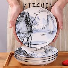 6 Pieces Of Food Deep Cloud Design Dinner Plates - Multicolor.