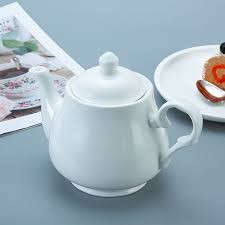 300ml Round Ceramic Teapot Kettle - White