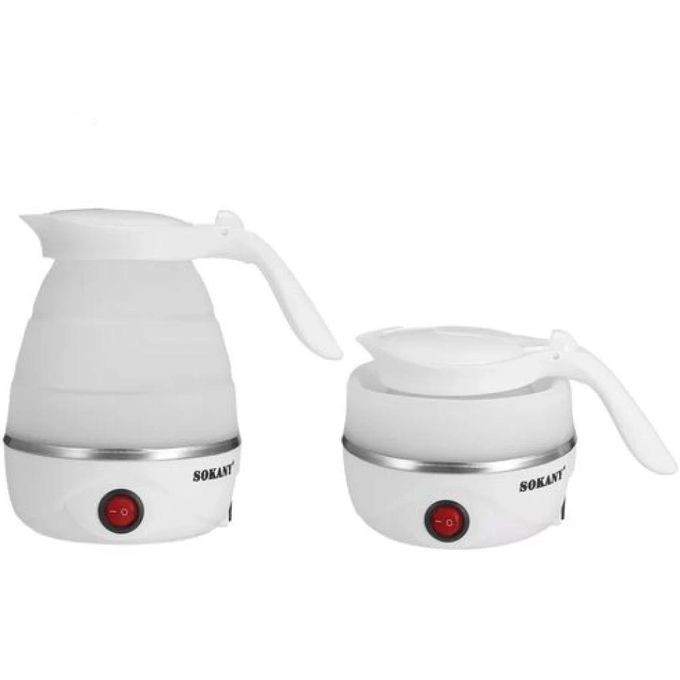 0.7 Liter Portable Expandable And Collapsible Travel Silicone Portable Electric Kettle-White