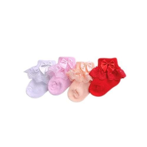 4 Pack Of Baby Socks - Pink, White, Red, Cream