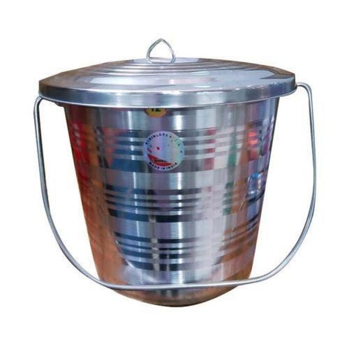 Strong Stainless Steel 1 Bucket For Milk Storage And Other Household Use-Silver