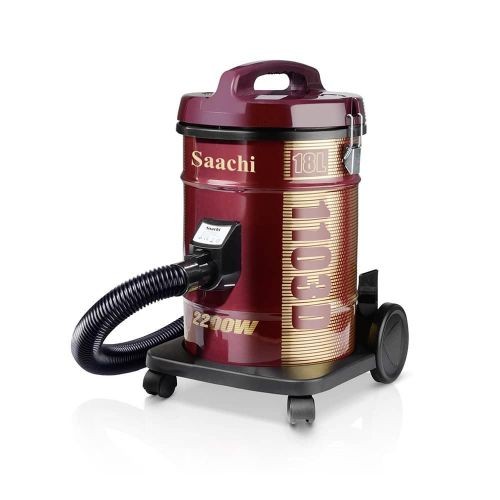 Saachi Canister Vacuum Cleaner With Dual Cyclonic System 18 Litres- Maroon