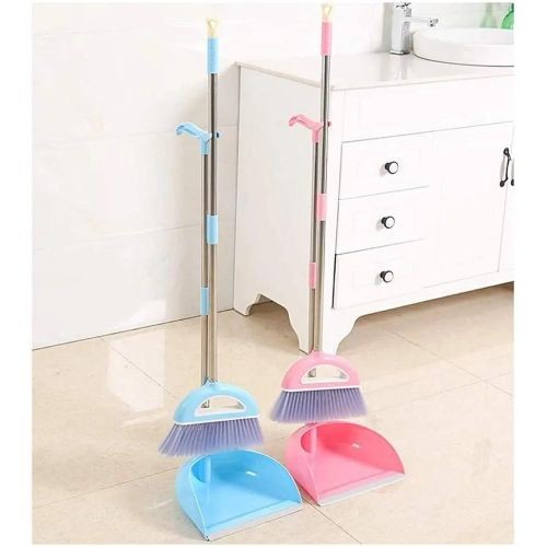 2 In 1 Broom And Dust Pan For Cleaning And Collecting Rubbish-Multicolour