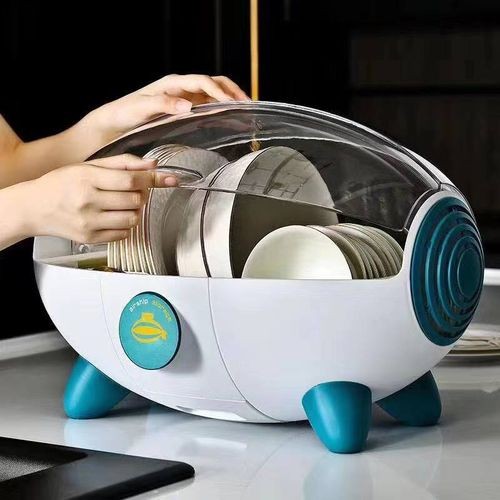 Oval Kitchen Counter Cups Plates Dish Drying Drainer Storage Shelf Rack - Multi-colour.