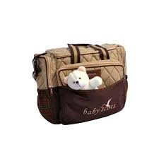 Baby Travel Bag With A Teddy Bear- Brown