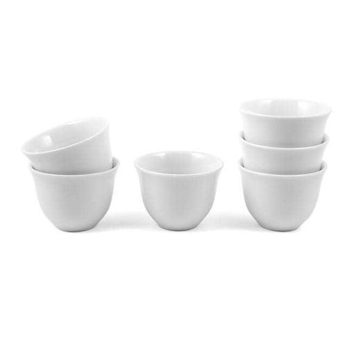 6 Pieces Of Multi Design Cuppucino Latte Espresso Coffee Cawa Cups Mugs -White