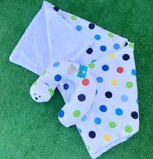 Warm Heavy Super Soft Baby Shawl Baby Receiver With Pilow - White Blue