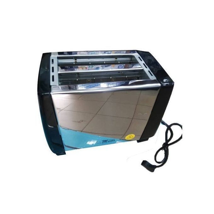 Breakfast 2 Slices Bread Toaster-Silver/Black