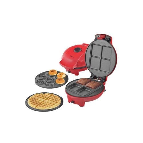 Saachi 3 In 1 Donut Brownie Waffle Maker-700W - Red