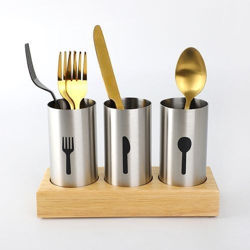Fork, Spoon And Knife Cutlery Storage Organizer-Silver.