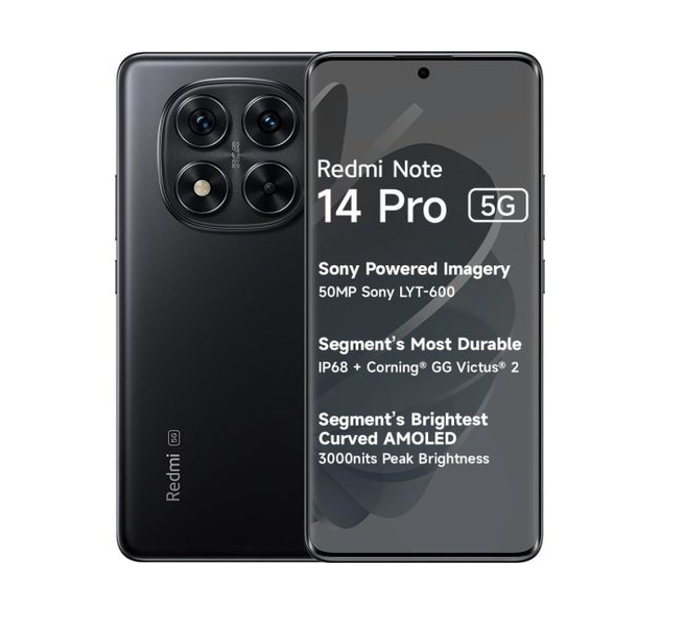 Redmi Note 14 Pro 5G (Global) 6.67" 12GB RAM 512GB ROM 50MP 5500mAh - Black