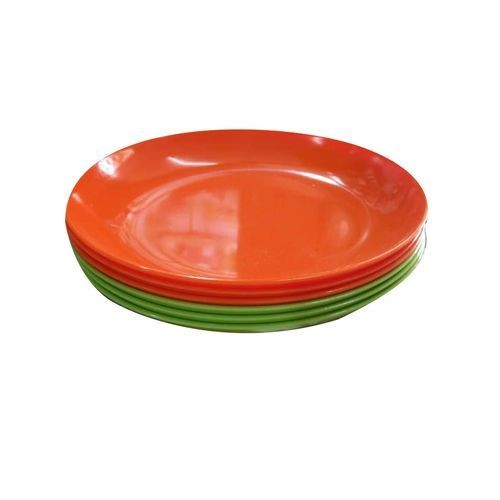 Melamine Dinner Plates With A Unique Design-Green And Orange