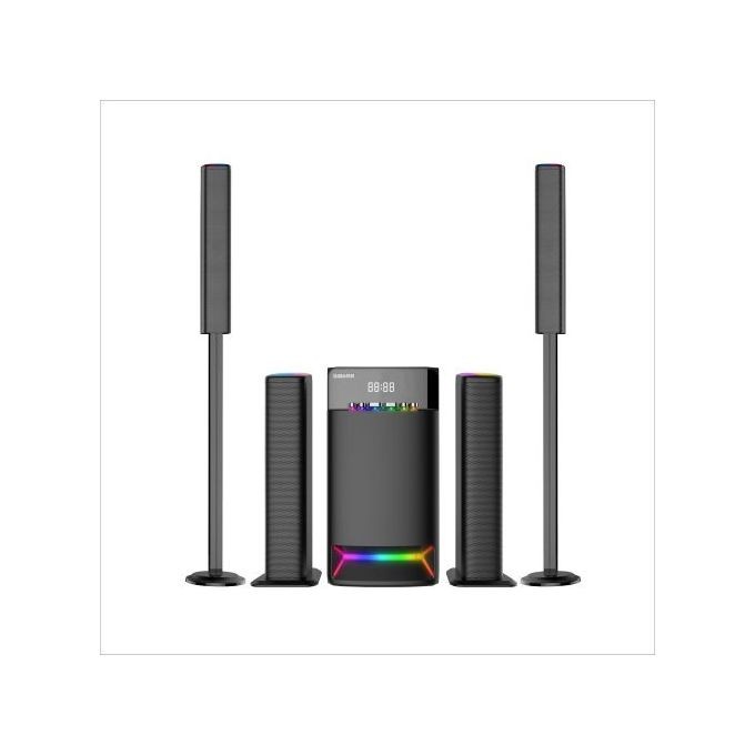 Globalstar 4.1 Multmedia Speaker System Wireless Home Theatre With Very Clear Sound And Led Lights Plus Extra Bass-Black