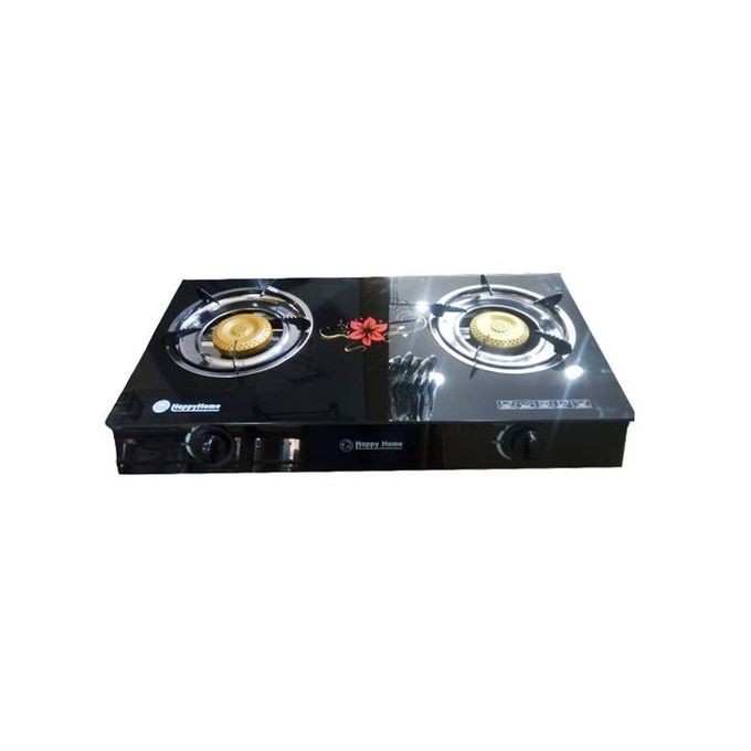 Gas Stove With Glass Top And 2 Burners Colors And Designs Vary-Multicolor