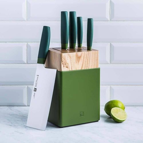8-Piece Kitchen Scissor And Knife Set With Wooden Storage Block Organizer