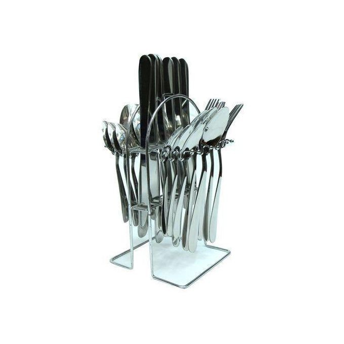 24Pcs Cutlery Set For Dining - Silver