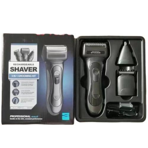 3in1 Rechargeable shaver for men electric shaver beard facial hair trimmer stubble electric razor head shaving machine-Black